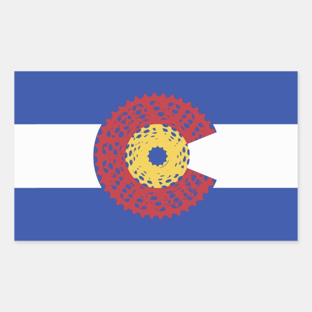 Sticker Rectangulaire Ride Colorado (Bicycle Cassette) (Devant)