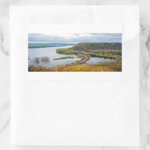 Sticker Rectangulaire Rivière Mississippi et falaises en bois