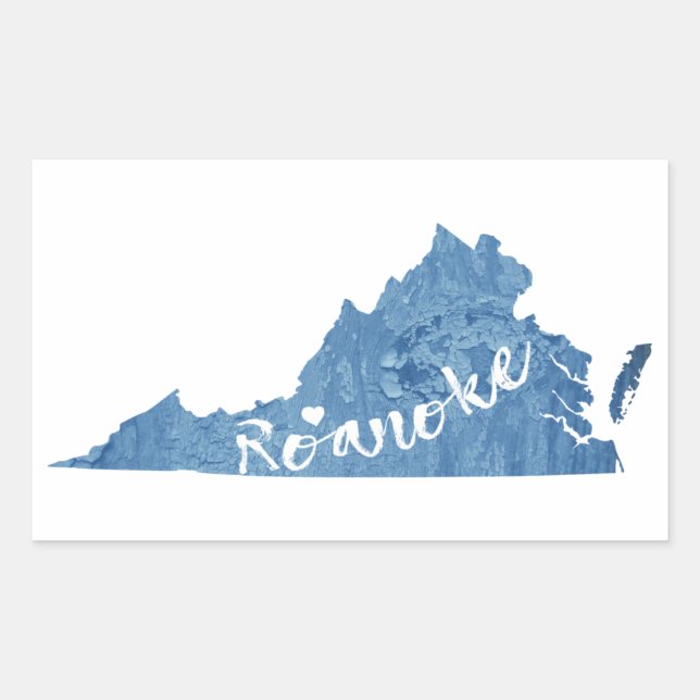Sticker Rectangulaire Roanoke Virginia (Devant)
