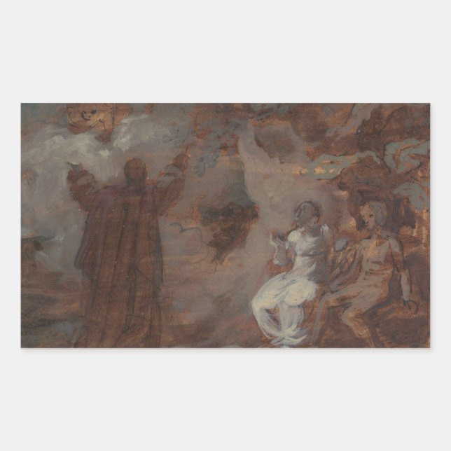 Sticker Rectangulaire Robert Smirke - Prospero Conjuring a Masque (Devant)