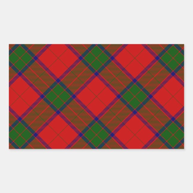 Sticker Rectangulaire Robertson tartson rouge vert plaid (Devant)