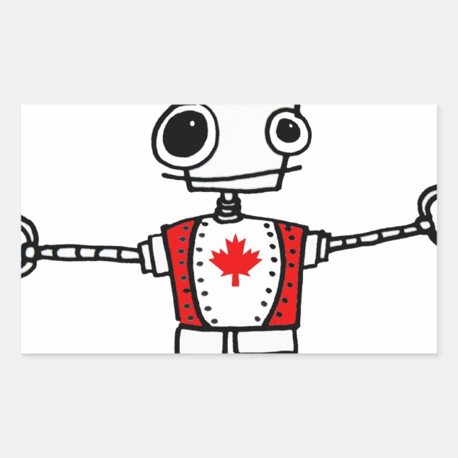 Sticker Rectangulaire Robot canadien (Devant)