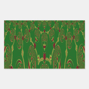 Sticker Rectangulaire Robots verts