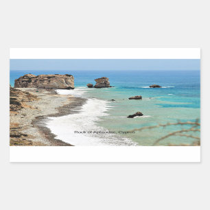 Sticker Rectangulaire Rocher d'Aphrordite, Chypre,