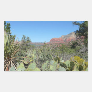 Sticker Rectangulaire Rochers rouges et cactus I