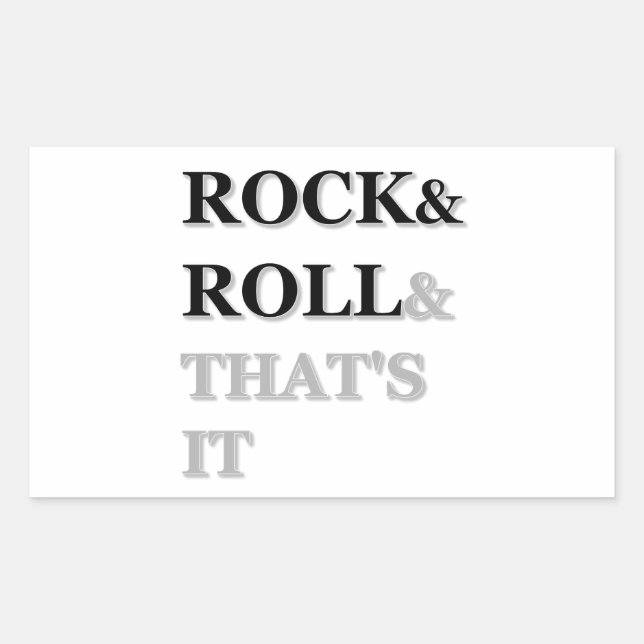 Sticker Rectangulaire Rock and Roll Et c'est tout (Devant)