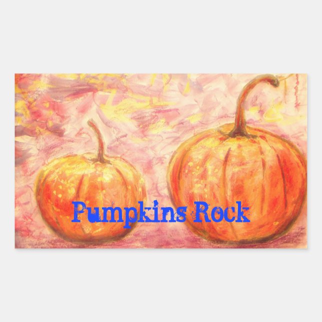 Sticker Rectangulaire Rock citrouille (Devant)