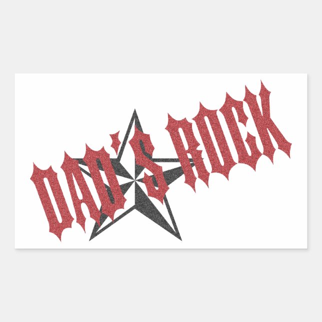 Sticker Rectangulaire Rock Star Papa ~ Fête des pères (Devant)