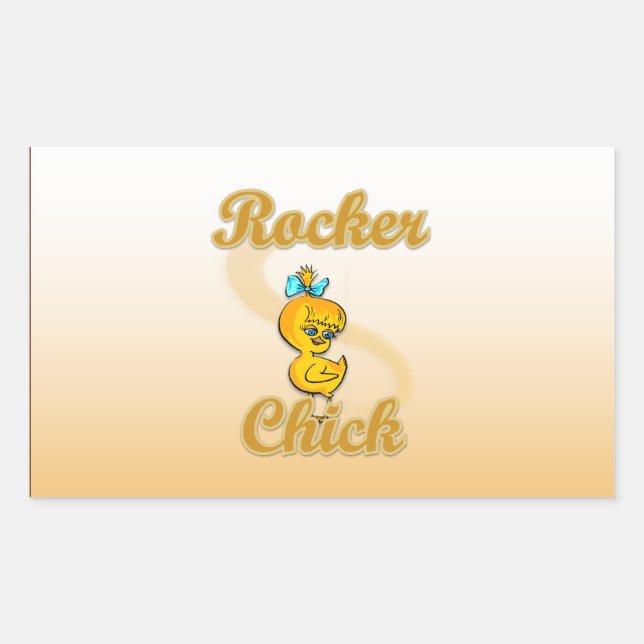 Sticker Rectangulaire Rocker chick (Devant)