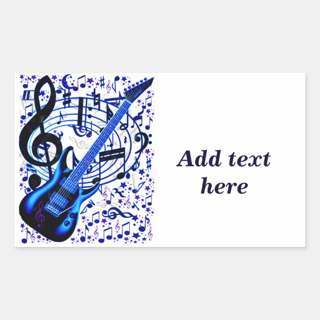 Sticker Rectangulaire Rocker de guitare_ (Devant)