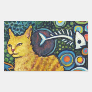Sticker Rectangulaire Rocky, The Rock Star Cat Products