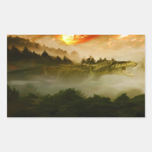 Sticker Rectangulaire Roi de Tyrannosaurus d'autocollant de Dinos