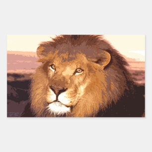 Sticker Rectangulaire Roi Lion