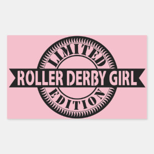 Sticker Rectangulaire Roller Derby Girl Limited Edition, Skate Design