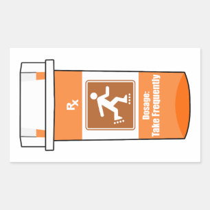 Sticker Rectangulaire Rollerblading Est Mon Médicament