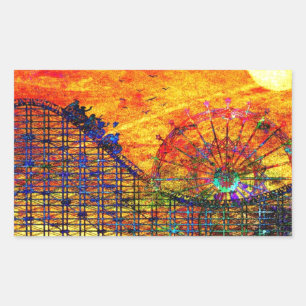 Sticker Rectangulaire Rollercoaster
