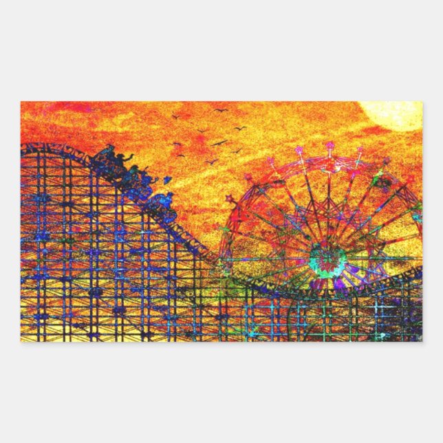 Sticker Rectangulaire Rollercoaster (Devant)