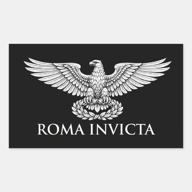 Sticker Rectangulaire ROMA INVICTA Aigle Emblème Romain Aquila (Devant)