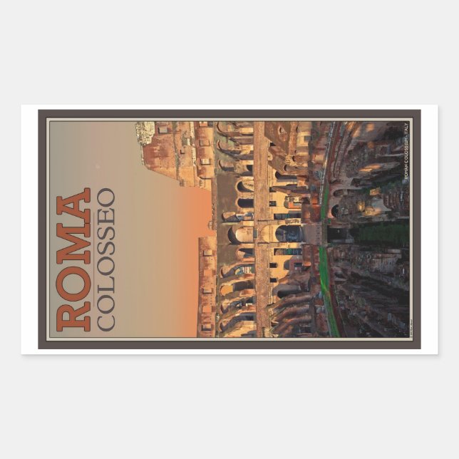 Sticker Rectangulaire Rome - Colisée et Lune (Devant)