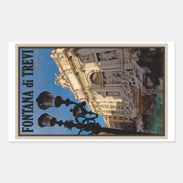 Sticker Rectangulaire Rome - Fontaine de Trevi (Devant)