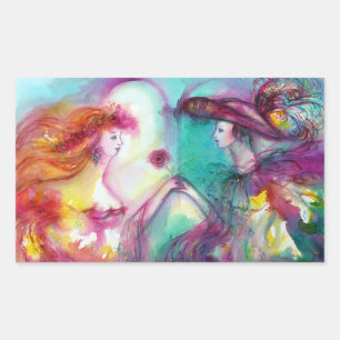 STICKER RECTANGULAIRE ROMÉO ET JULIET / PARKLES BLEU OR RECTANGULAIRE