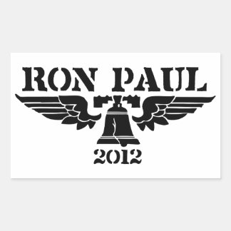 Sticker Rectangulaire Ron Paul Liberty Black