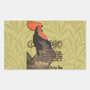 Sticker Rectangulaire Rooster Steinlen Cocorico