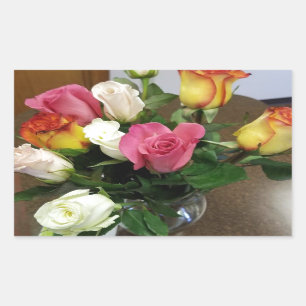 Sticker Rectangulaire Rose