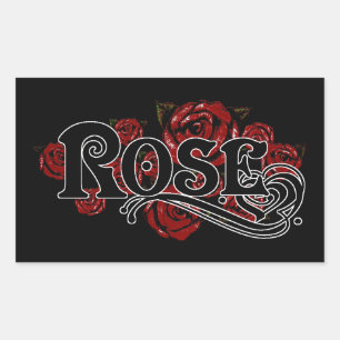 STICKER RECTANGULAIRE ROSE