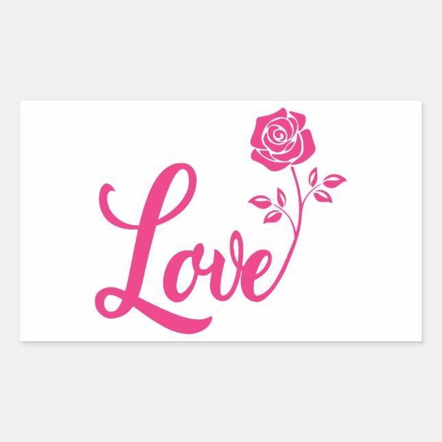 Sticker Rectangulaire Rose Belle Rose Amour (Devant)