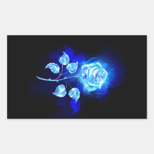 Sticker Rectangulaire Rose bleu brûlant