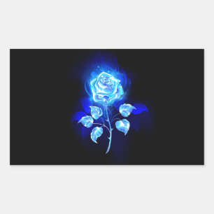 Sticker Rectangulaire Rose bleu brûlant