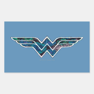 Sticker Rectangulaire Rose bleu WW