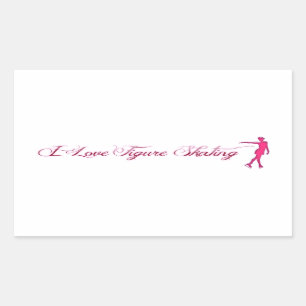 Sticker Rectangulaire Rose de patinage artistique (amour d'I)/patineur