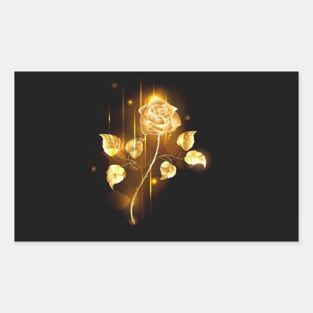 Sticker Rectangulaire Rose d'or ( rose d'or ) (Devant)