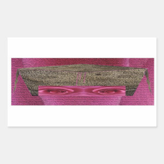 Sticker Rectangulaire Rose Face.