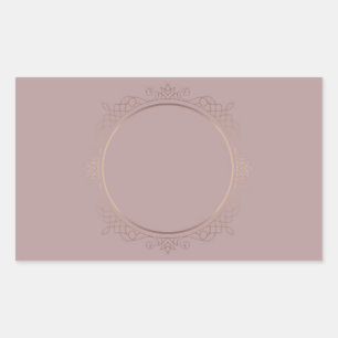 Sticker Rectangulaire Rose Gold Blank Moderne Modèle Personnalisé élégan