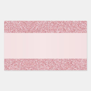 Sticker Rectangulaire Rose Gold Parties scintillant Effet Ajouter votre