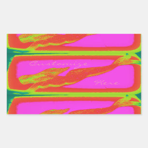 Sticker Rectangulaire rose mermaid