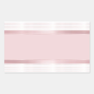 Sticker Rectangulaire Rose moderne moderne tendance Modèle blanc or