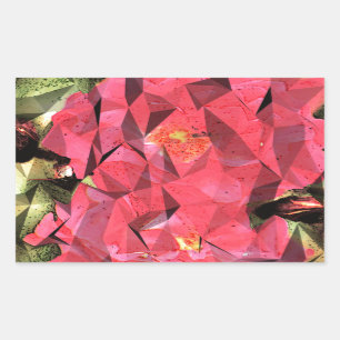 Sticker Rectangulaire Roses Abstraits cubes
