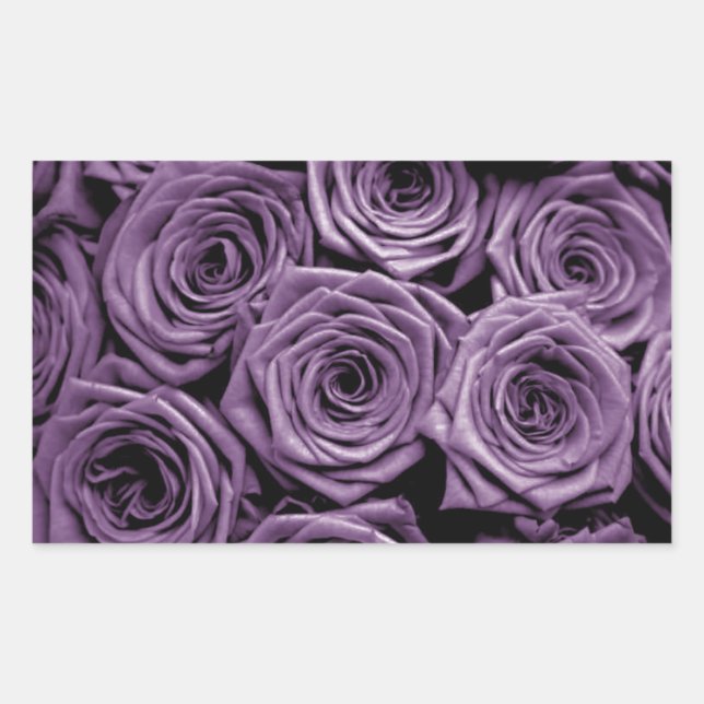 Sticker Rectangulaire Roses violets (Devant)