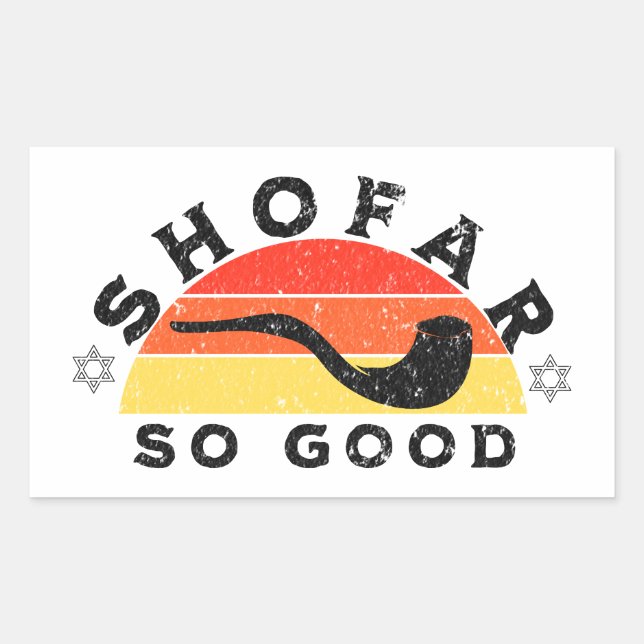 Sticker Rectangulaire Rosh Hashanah Shofar So Good Funny Pun (Devant)