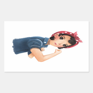 Sticker Rectangulaire rosie les femmes du riveter nous pouvons le faire!