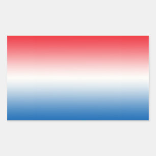 Sticker Rectangulaire Rouge blanc et bleu Ombre