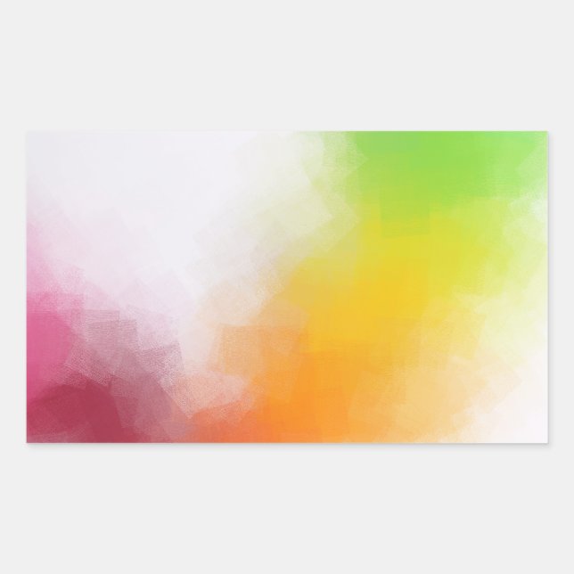 Sticker Rectangulaire Rouge Jaune Orange Bleu Vert Rose Purple Moderne (Devant)