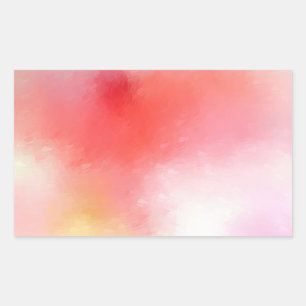 Sticker Rectangulaire Rouge rose Orange Jaune Art Abstrait Blanc Modèle