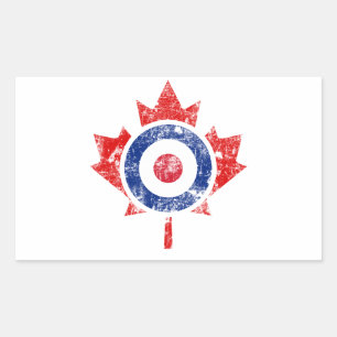 Sticker Rectangulaire Roundel Canada Curling Hockey Cible Grunge Ice