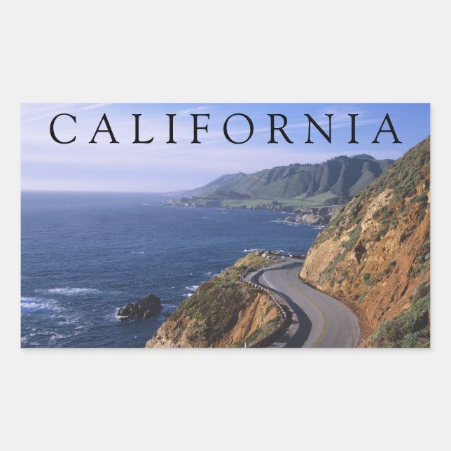 Sticker Rectangulaire Route 1 | Carmel Californie (Devant)