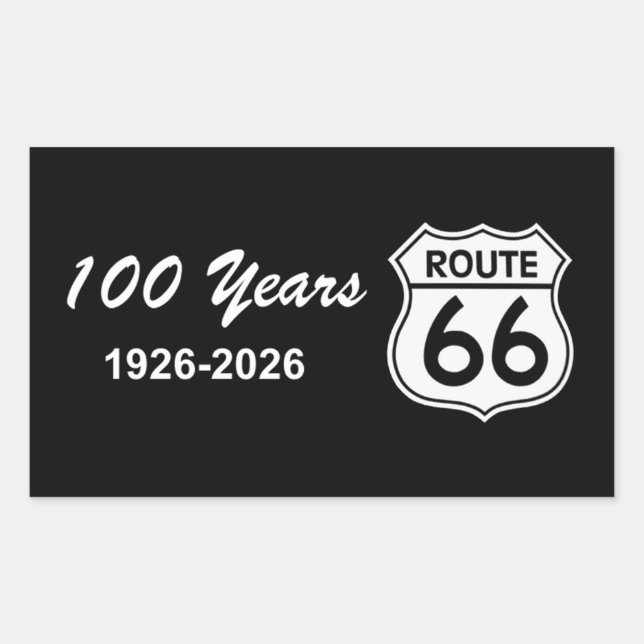Sticker Rectangulaire Route 66 centenaire (Devant)